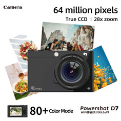 4K CCD Wifi Digital Camera 64MP Digital Video Camera with 2 Lens 2.83 Inch Touch Panel 28X Digital Zoom Built-in Flash Color Black product